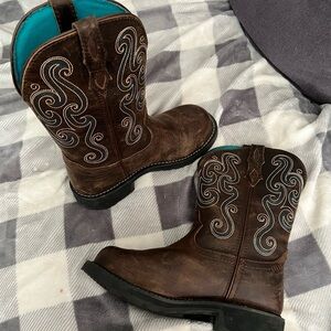 Tasha Brown Embroidered Work Boots